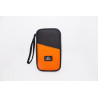 Porta pasaportes porta voucher cordura negro y naranja